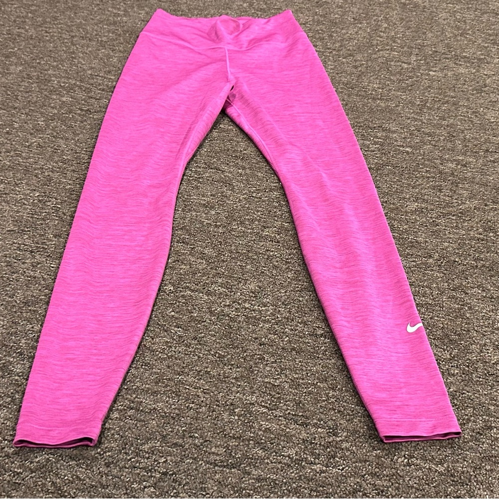 EUC Nike Dri Fit Logo Running Leggings pants Pink Women’s XS bottoms stretch